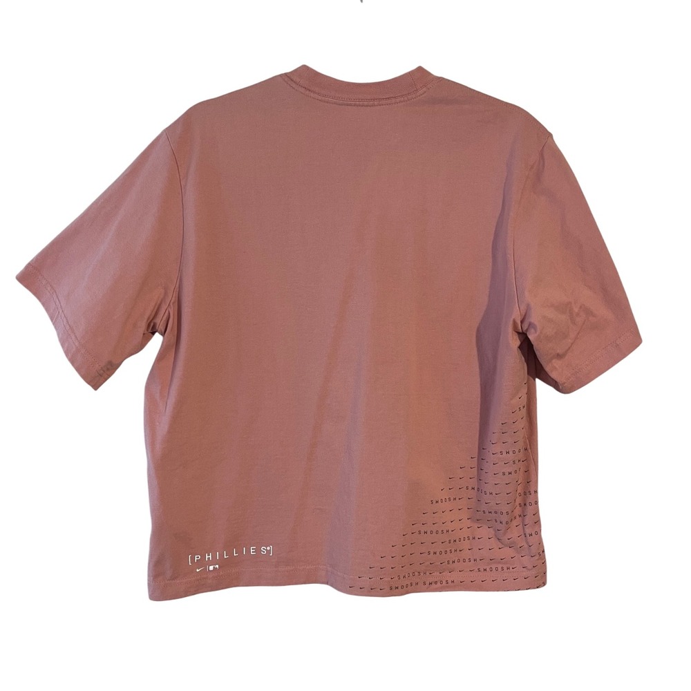Nike Swoosh Philadelphia Phillies Baseball Boxy Pink T-Shirt Tee Women's Medium - Picture 2 of 11